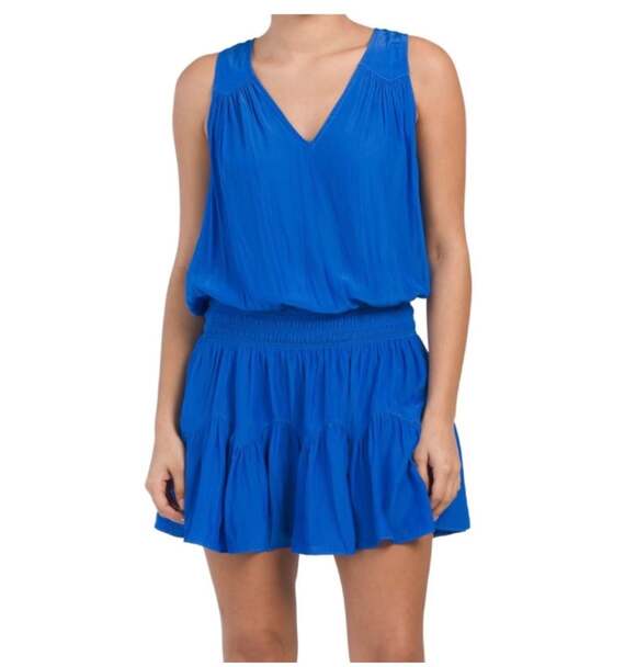 Ramy Brook Dresses & Skirts - Ramy Brook Tech Perry Dress Cobalt Blue Sleeveless Ruffle Mini Medium